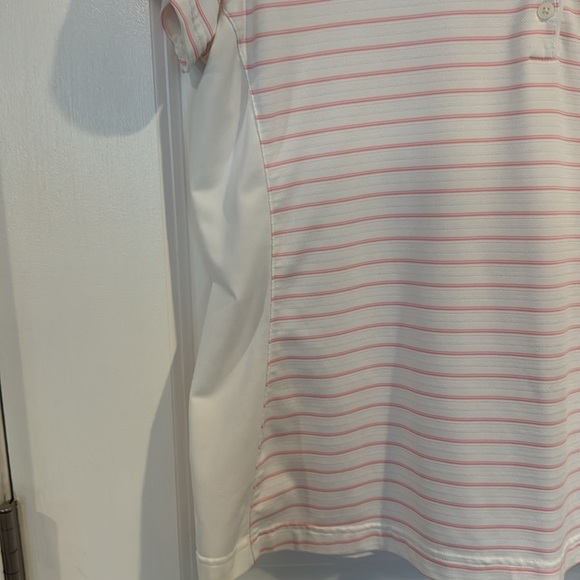 Adidas Climalite Pink White Stripe Embroidered Crofton Country Club Golf Shirt - Picture 6 of 12